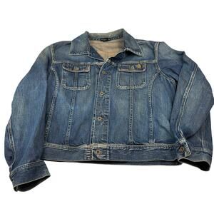 Diesel Denim Trucker Jacket XXL Blue Distressed